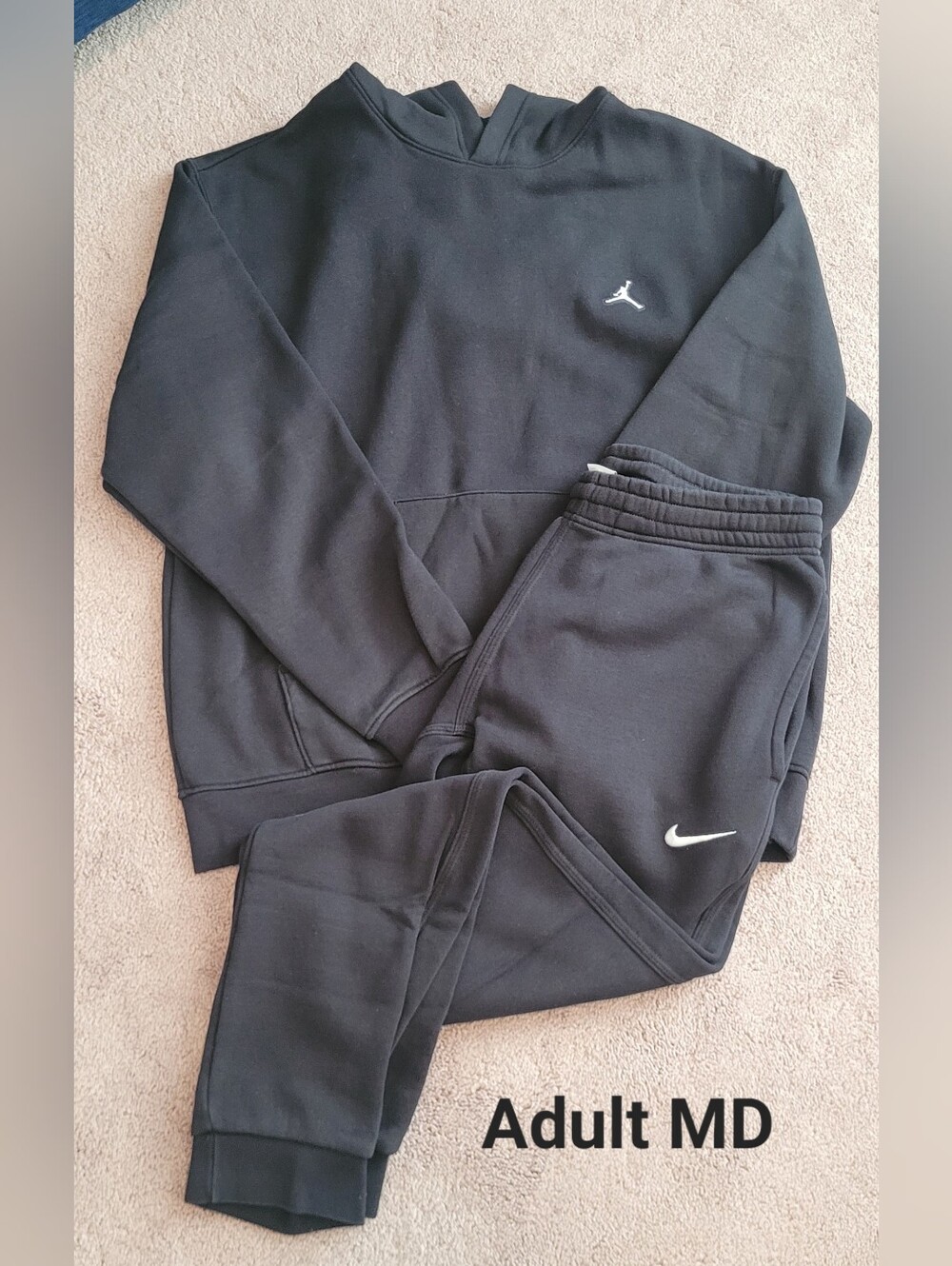 Jordan Black Hoodie and Nike Joggers Set